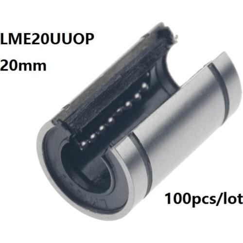 100pcs/lot 20mm LME20UUOP LME20OP LME20UU-OP open linear motion ball bearing bush bushing for CNC DIY Open Type Linear Bearing