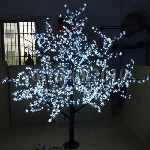 2M 6.5ft Height LED Artificial Cherry Blossom Trees Christmas Light 1536pcs LED Bulbs 110/220V Rainproof fairy garden decor