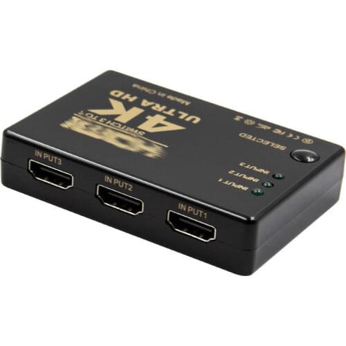 3 Port Input 4K*2K 1080P Switcher HDMI Switch Selector 3x1Splitter Box Ultra HD for HDTV Xbox PS3 PS4 DVD Player Multimedia