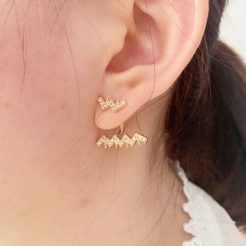 5Pair High Quality 2020 Fashion gold color cz micro pave stud earring for women