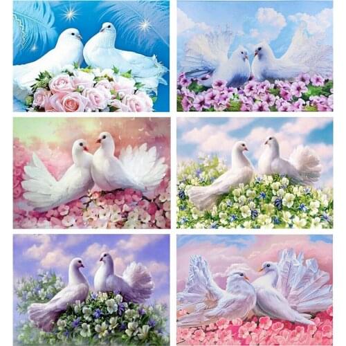 Diy 5D Diamond Art Painting Cartoon Bird Peace Dove Full Square Round Drill Embroidery Cross Stitch Kit Painting Home Wall Decor