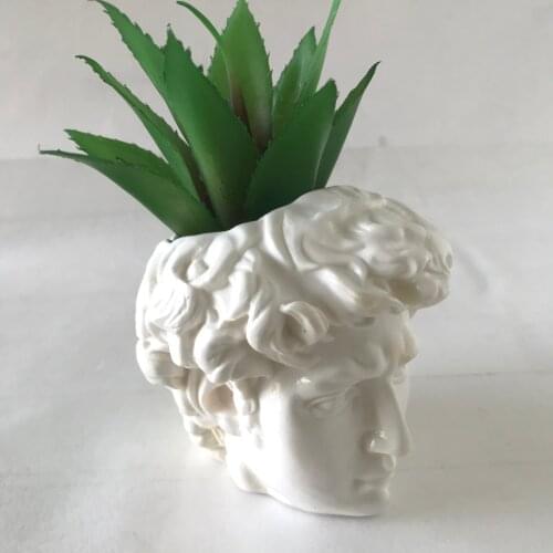 Concrete Resin Plaster Chocolate Candle Holder Molds Succulent Pot Head Silicone Planter Fondant Mold