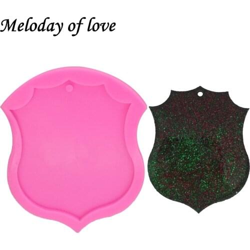 Shiny Police badge shield Key chains mold DIY Jewelry Making epoxy Resin silicone mold for Keychain accessories Pendant DY0069