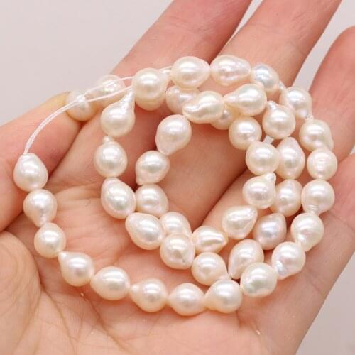 Natural Freshwater Pearl Beaded Irregular Round Drop-Shaped Beads for Jewelry Making DIY Necklace Bracelet Accessories 7-8mm