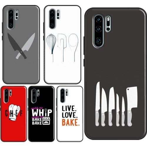Love Baking Chef Knife Case For Huawei P20 Lite P30 Pro P40 Mate 20 Lite P Smart Z 2019 Nova 5T Honor 8X 9X 10i