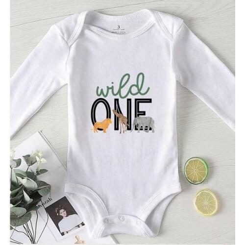 Baby Rompers Winter Jumpsuit Kids Cartoon Print Wild One Cotton Newborn Baby Clothes Jumpsuit for Newborn Onesie Romper Clothes