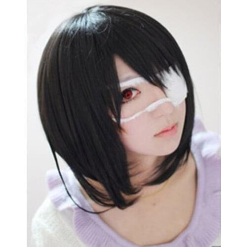 Another Mei Misaki Short Black Styled Heat Resistant Hair Cosplay Costume Wig + Optional Eye Patch