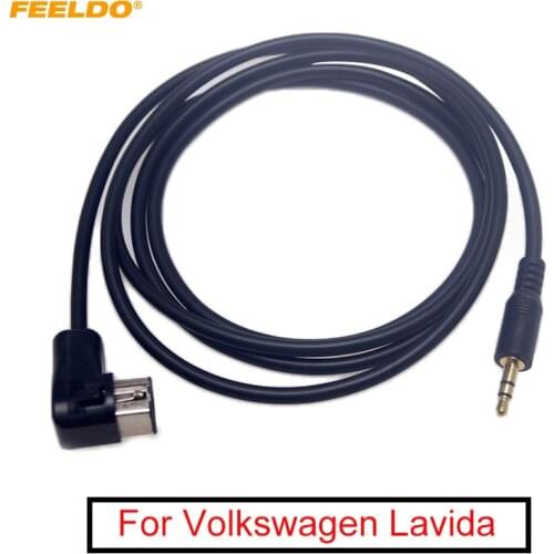 FEELDO Car Radio Audio 3.5mm Male AUX-IN Adapter Cable for Volkswagen Lavida Skoda Octavia MP3 12-Pin Port AUX Wire