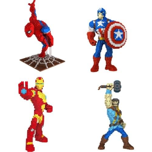 Disney marvel super hero avenger micro diamond block captain america ironman thor spiderman building brick model toy nanobrick