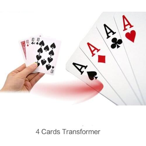 4 Cards Transformer Magic Tricks 10 To A Card Magic Props 10 Change A Magic Sets Close Up Street Card Props