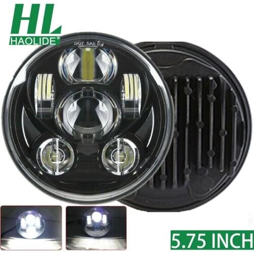 HAOLIDE DOT 5.75" LED Headlights Porjector Hi Lo Beam E9 Motorcycle 80W Round Car Light