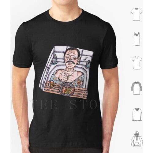Pizza Man T Shirt Print Cotton Pizza Man Bath Bathtub Zen Sleep Water Bathroom