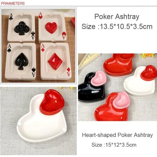 Creative Multi-function Ashtray Mold Double Heart Shaped Ceramic Ashtray Home Decoration Practical Lovely Cigarette Accessories