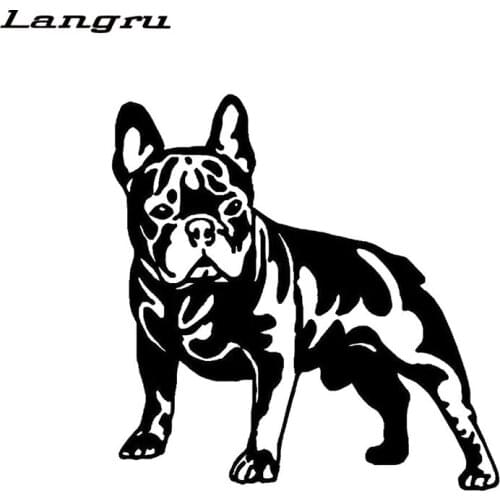 Langru 15cm*15cm Bulldog Dog Lovely Vinyl Car Sticker Decals Car Accessories Jdm