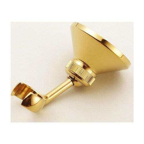 Gold Color Brass Wall Mounted Bathroom Hand Held Shower Adjusts Bracket Holder dsh063