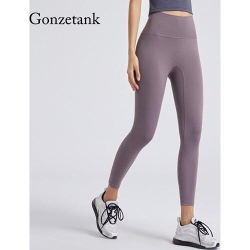 2020Autumn-Winter One-piece Seamless Yoga Pants Women High-waisted Leggings Gym Double-sided Fitness Running Pants with Pockets