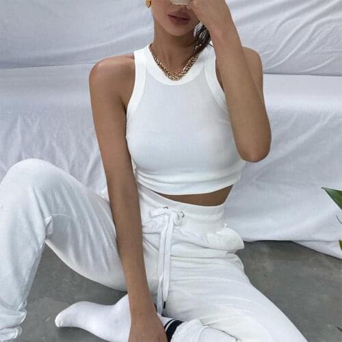 Summer Women Fashion Casual Sexy Tops Solid Color Sleeveless Tank Tops Slim Vest Club Street Daily Wear