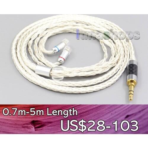 LN007244 16 Core OCC Silver Plated Headphone Earphone Cable For Sennheiser IE8 IE8i IE80 IE80s Metal Pin
