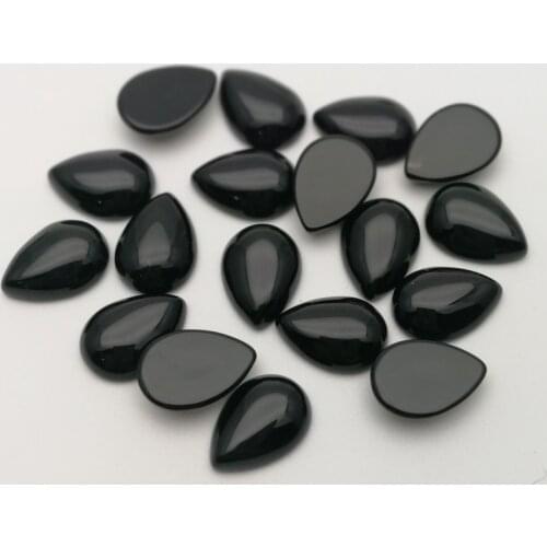 Fashion 10X14mm black stone beads charms teardrop CAB CABOCHON Wholesale 50pcs/lot for Jewelry accessories