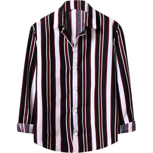 2021 Autumn Fashion Striped Shirt Men Vinatge Brand Slim Fit Man Shirts Casual Button Down Long Sleeve Shirts camisa masculina