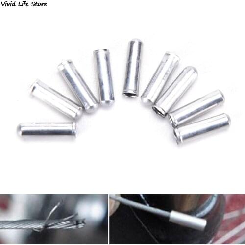 100pcs/lot Cycling Bike Brake Cable Tips Crimps Bicycles Derailleur Shift Cable End Caps Aluminum Alloy Inner Wire Ferrules