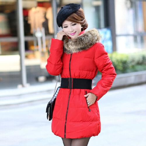 2019 New Fashion Womens clothing Cotton-padded jacket Female Long Sashes Plus size Autumn Winter Coat