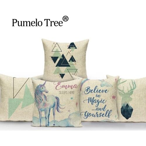 NEW Decorative seat car cotton Home colorful Square soft Cushion Cover animals apple leaves fresh cute suit almohada L(230)