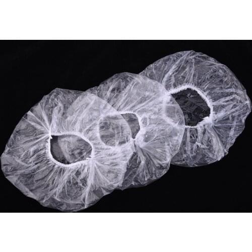 100pcs/lot Disposable Shower Caps Clear Spa Hair Salon Hotel One-Off Bathing Elastic Shower Hat Bathroom Products Bath Bonnet