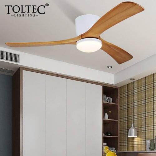 48 Inch Low Floor Wooden White White Dc Ceiling Fan Remote Control Roof Lighting Fan Ceiling Fans For Home Ventilador De Techo