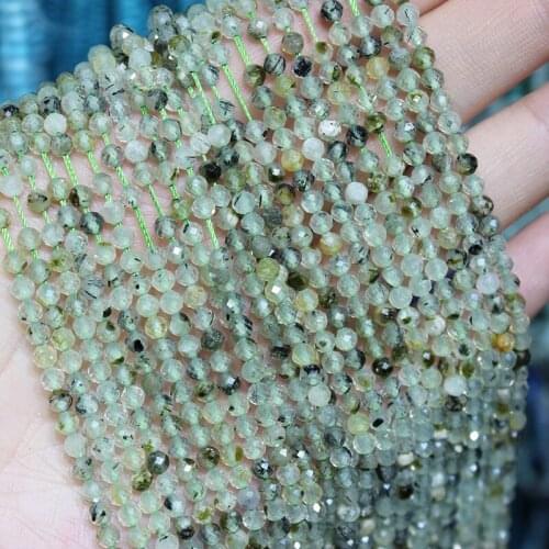 Natural Faceted Green Stripes Grape Jaspers Stone Beads Round Loose Spacer Bead for Jewelry Making DIY Bracelet 15'' 2 3 4mm