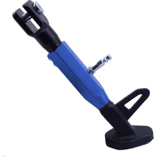 Black Blue 19-22CM CNC Alloy Adjustable Motorcycle Single Side Stand Leg Foot Kickstand Supporter Accessories Interior