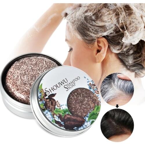 Polygonum Essence Hair Darkening Shampoo Bar Soap Natural Organic Mild Formula Hair Shampoo Gray Hair Reverse Hair Cleansing