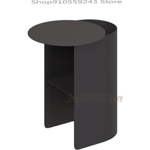Nordic Sofa Side Table Light Luxury Creative Small Coffee Table Living Room Modern Minimalist Designer Corner Table Iron Round S