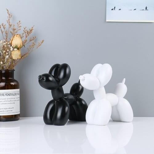 Nordic creative cute balloon dog resin crafts ornaments living room bedroom milk tea shop desktop decoration animals