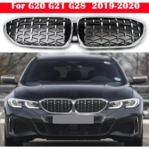 Car styling Middle grille for BMW 3 Series G20 G21 G28 2019-2020 ABS plastic front bumper grill Auto Center Grille vertical bar