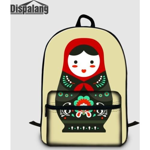 Dispalang Russian Matryona Matryoshka Doll Canvas Backpacks School Bags For Teenagers Girls Women Casual Laptop Backpack Bagpack