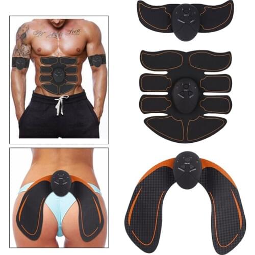 3Set Charged Simulator EMS Training Smart Men Body Abdomen Muscle Hip Exerciser