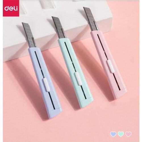 Deli Utility Knife Art Knife Paper Cutter Stationery Utility Craft Knife Cutter Cutting Non-slip Knife for Office Student