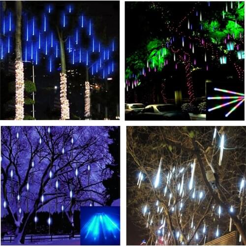 50cm 8 Tube Waterproof Holiday Meteor Shower Rain LED String Lights For Indoor Outdoor Gardens Xmas Christimas Party Decor Tree