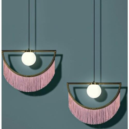 Art bedroom led pendant lights model room decor tassel lamp modern creative living room sofa pendant lamp Island light LB011414