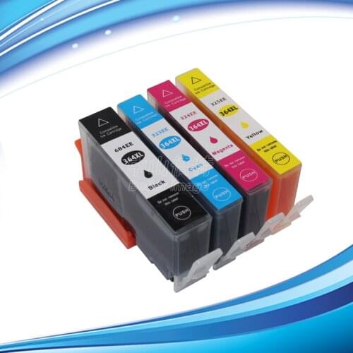 XIMO Set of Compatible Ink Cartridges for HP 364XL With New Updated Chip to Show Ink Level,free shipping