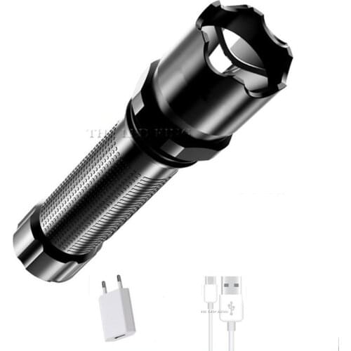 XPE+COB LED Flashlight Waterproof White Light Tail Rope Rechargeable 18650 Built In Battery Camping Torch Light For Outdoor