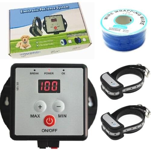 Pet Dog Fence In-ground Wire Pet Containment With Training Collar Electronic Dog Shock Fence System For Two Dogs
