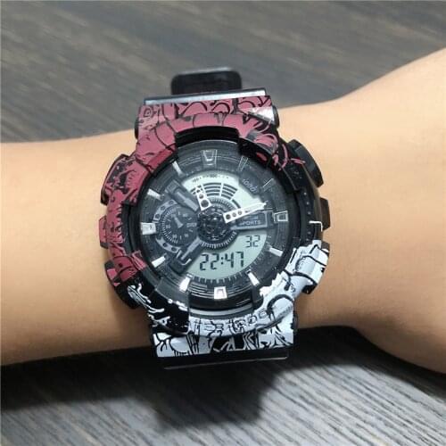 Western European fashion double display electronic watch student multi-function waterproof sports electronic watch