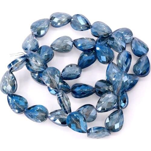 13*17mm Faceted Heart Shape Crystal Beads for Jewelry Making DIY Bracelet Loose Tear Design Colorful Glass Beads