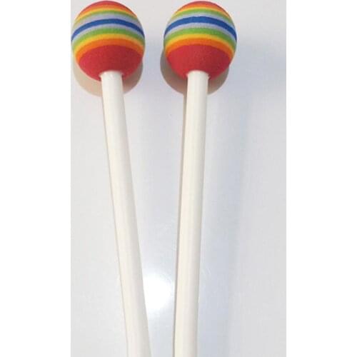 2Pcs/Set Lollipop Head Wooden Hand Percussion Drum Mallets Children Music Toy