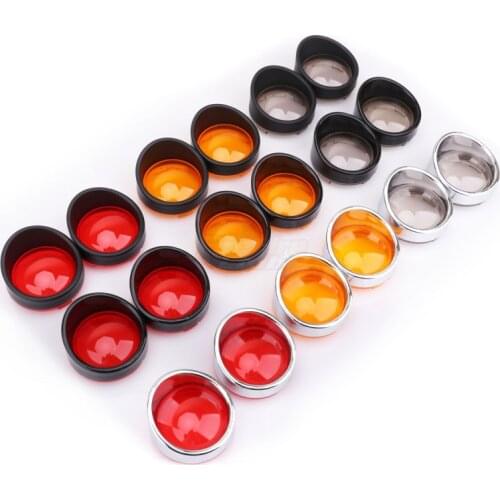 2pcs Motorcycle Bezel Visor Turn Signal Bezels Black Chrome Smoke Amber Red Lens Cover For Harley Touring Sportster Softail Dnya