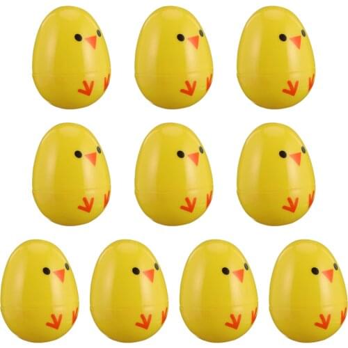 20pcs Easter Eggshells Creative Chick Printing Egg Package Egg Toys Plastic Drawing Eggshell