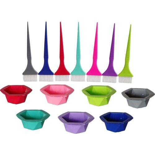7PC Hair Dye Colouring Bleach Bowl Comb Brushes Tint Tool Set Hairdressing