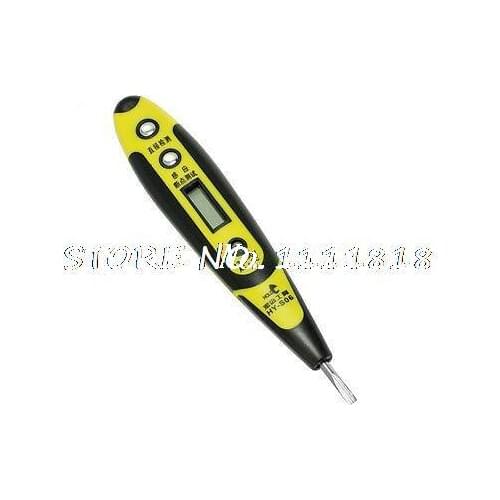 AC DC 12-250V Voltage Tester Detector Screwdriver Pen Yellow Black